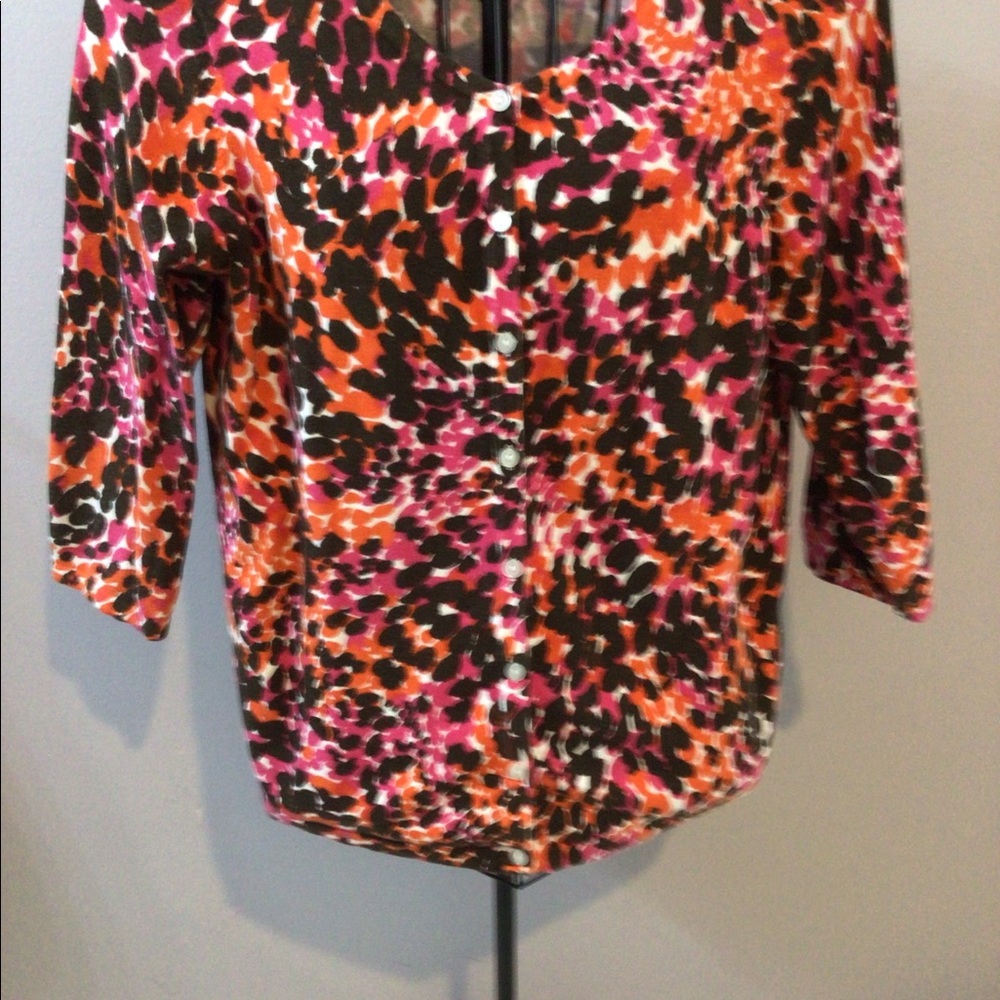 Sag HarbornWomens 1X multi color 3/4 sleeve sweater